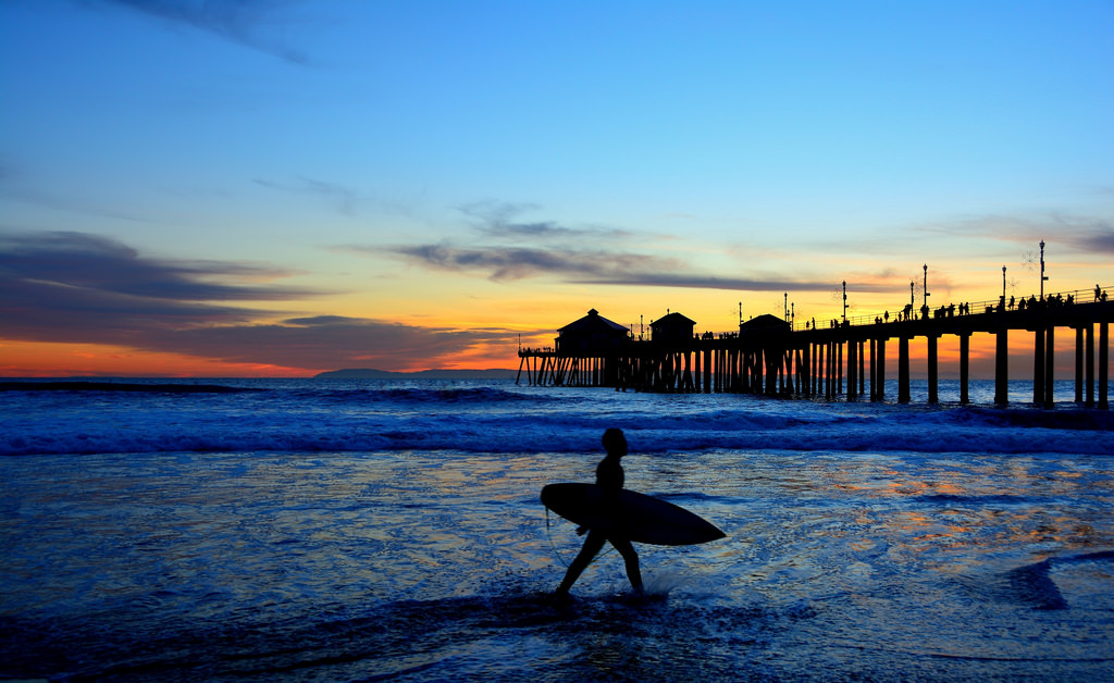 Huntington Beach at sunset Huntington Beach at sunset