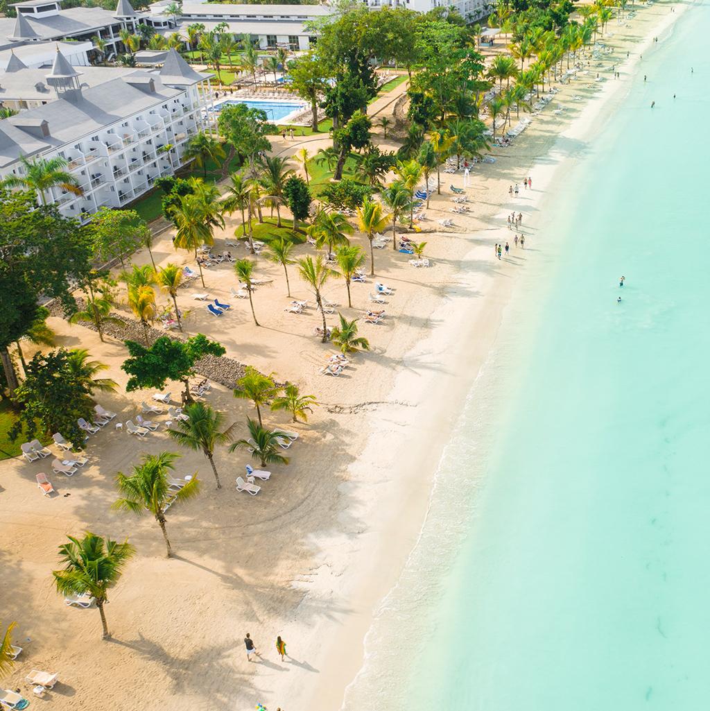 aerial view of the Jamaican coastline