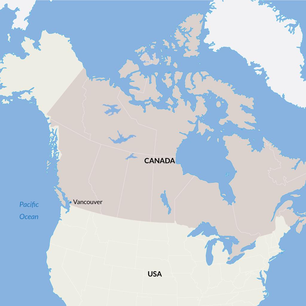 Vancouver vacations map